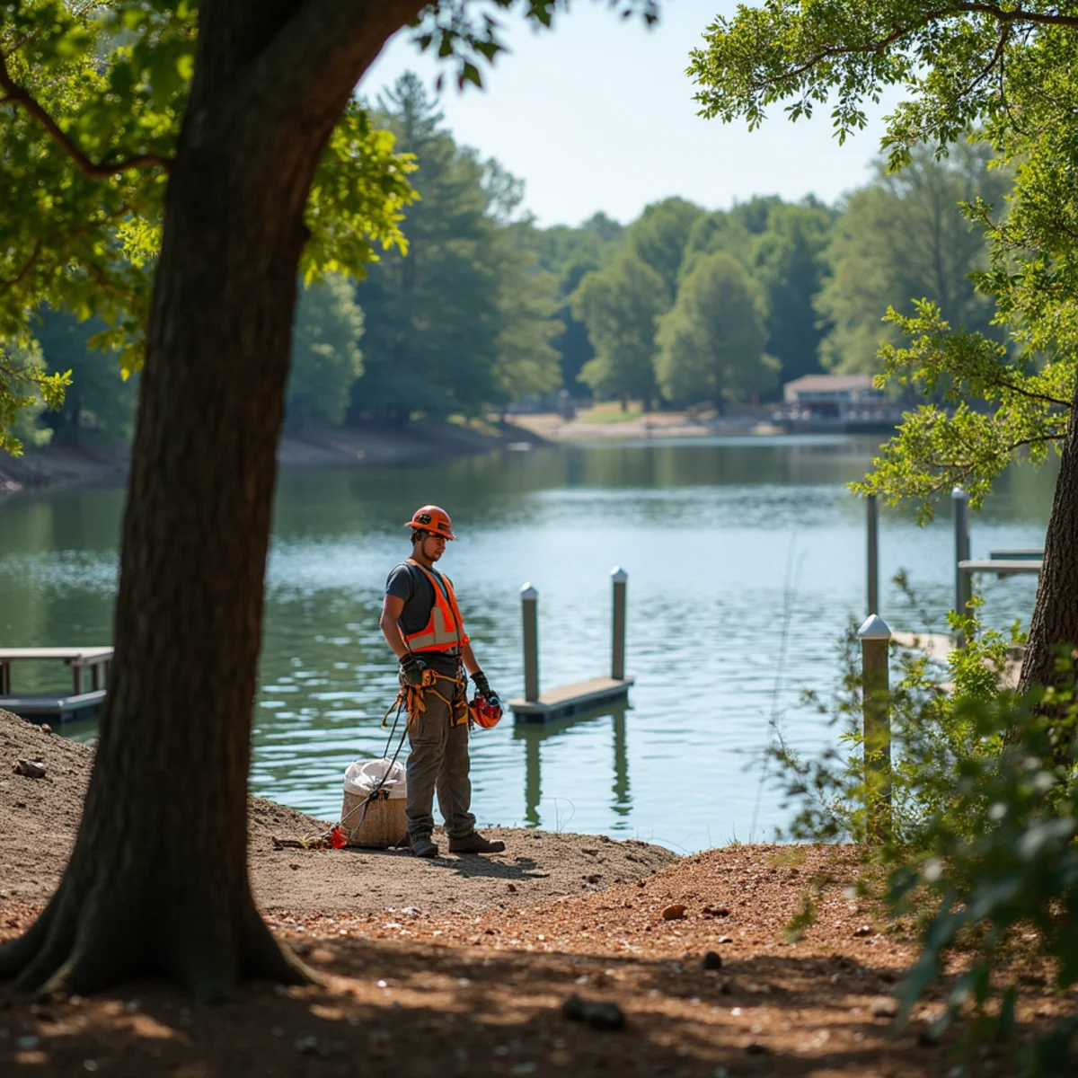 Lakeside tree care near The Peninsula golf course homes in Cornelius NC