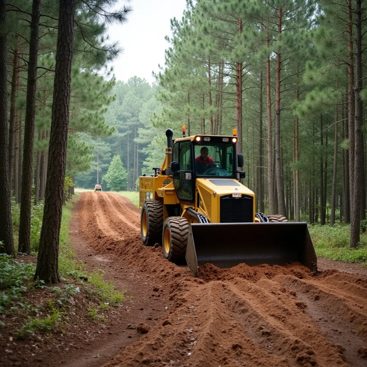 Multi-tree timber clearing and forestry mulching on wooded acreage in Troutman NC