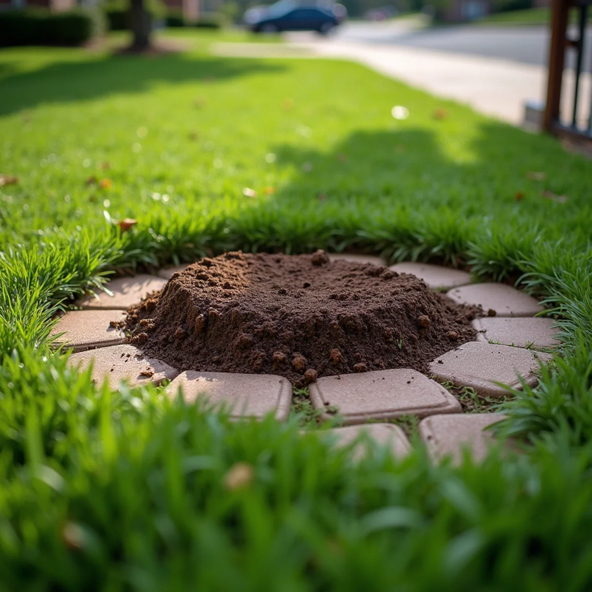 Level backfilled lawn bed after complete stump grinding and root removal